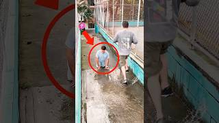 Heartwarming Moment Girl Helps Man Cross Puddle shorts [upl. by Limay]