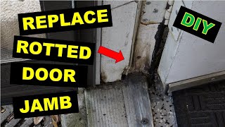 Back door jamb rotted Watch how to replace it DIY [upl. by Aurelius]