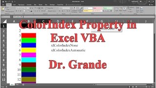 Setting and Identifying Cell Color with ColorIndex Property in Excel VBA [upl. by Inus]