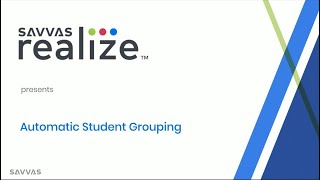 Savvas Realize Automatic Student Grouping [upl. by Laurene]