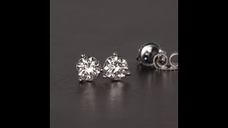 14K White Gold Round Brilliant Diamond Studs 62 Carats [upl. by Farhi]