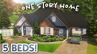 Single Story Home for a Big Family  The Sims 4 Speed Build [upl. by Janos]