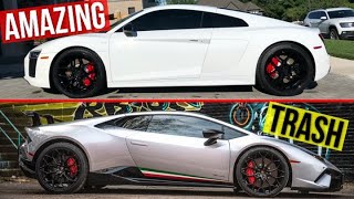 LAMBORGHINI HURACAN VS AUDI R8  IS THE LAMBO REALLY WORTH THE EXTRA MONEY [upl. by Oneil]