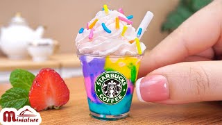 Must Try Awesome Miniature Starbucks Unicorn Frappe  ASMR Cooking Mini Food [upl. by Nitsir]