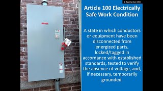 Introduction to NFPA 70E 2021 Part 1 The Electrically Safe Work Condition [upl. by Heshum]