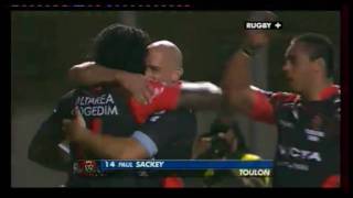 PERPIGNAN VS TOULON ESSAI DE PAUL SACKEY [upl. by Aihsenak568]