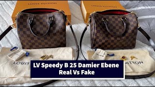 Authentic vs Fake Louis Vuitton Speedy B 25 Damier Ebene Comparison [upl. by Lynde]