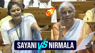 Sayani Ghosh vs Nirmala Seetharaman War of Words In Lok Sabha  Parliament Sessions  News Buzz [upl. by Yekram]