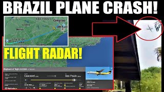 🤯 WARNING Graphic  Brazil Plane Crash Flight RADAR Path [upl. by Molton954]