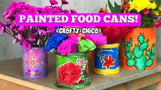 Tin Can Crafts  Paint amp Fabric Make Over [upl. by Matilda968]