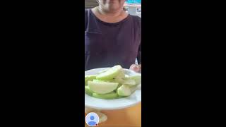 SLICING GREEN CRUNCY APPLE AND BANANA🍏🍏🍌🍌 [upl. by Elrod]