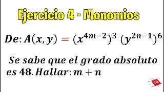 Ejercicio 4  MONOMIOS [upl. by Evangelin]