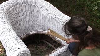 DIY Wicker Chair Repair on the cheap [upl. by Ullman]