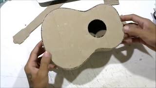 How to make an Acoustic Guitar from cardboard [upl. by Adnolohs926]