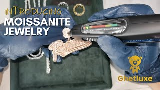 GHETLUXE Moissanite Jewelry intro amp Diamond Testing [upl. by Otrebogir403]