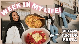 WEEK IN MY LIFE  Vegan TikTok Feta Pasta Photoshoot Brunch   Aysha Harun [upl. by Melone]