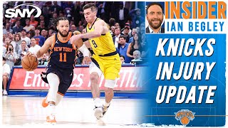 Ian Begley provides an injury update on Jalen Brunson and OG Anunoby ahead of Knicks Game 3  SNY [upl. by Oluap]