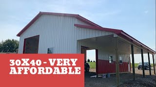 30x40 DIY Pole Barn for the Builder [upl. by Ystap423]