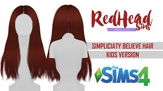 THE SIMS 4 CC  HAIR  SIMPLICIATY BELIEVE HAIR  KIDS VERSION [upl. by Nnaecarg]