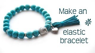 Make a stretch elastic bracelet  best tips [upl. by Elocn]