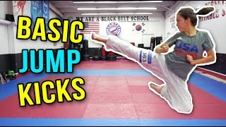 BASIC MARTIAL ARTS JUMP KICKS  Samery Moras Taekwondo [upl. by Oicapot]