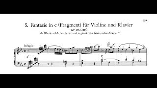 Mozart  Fantasy in C Minor KV 396 with score [upl. by Law]