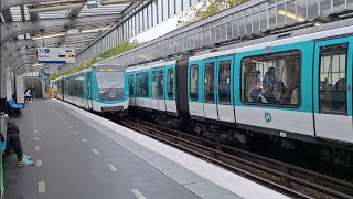 Paris Métro De Paris Ligne 2  Paris Metro line 2 Stalingrad La chapelle et Jaurés Metro station [upl. by Vic]