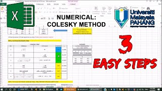 3 EASY STEPS CHOLESKY METHOD NUMERICAL TEMPLATE AT DESCRIPTION [upl. by Bloomer765]