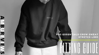 Fear of God Essentials Summer Core Crew Sweat  Stretch Limo  Sizing and Fit [upl. by Duster]