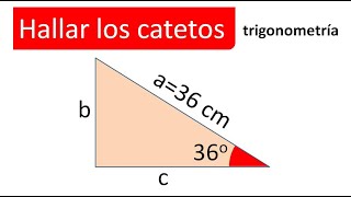 HALLAR LOS CATETOS CONOCEMOS LA HIPOTENUSA Y UN ÁNGULO Trigonometría [upl. by Miun872]