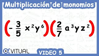 Multiplicación de monomios video 5 [upl. by Maud]