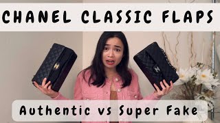 CHANEL CLASSIC FLAPS  Authentic vs Super Fake 😳😱😳😱 [upl. by Marillin]