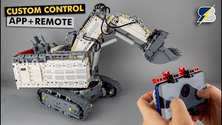 LEGO Technic 42100 Liebherr R 9800 unique custom control with remote  touchscreen [upl. by Conlen]