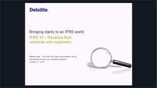 IFRS 15 – Revenue from contracts with customers [upl. by Ecydnak]