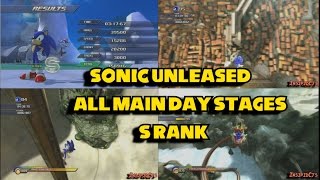 Sonic Unleashed All Main Day StagesActs SRank [upl. by Eneg504]