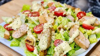 SALADE CÉSAR🥗 LA RECETTE D’ÉTÉ RAFRAÎCHISSANTE Avec sa vinaigrette👩🏻‍🍳 Deli Cuisine [upl. by Jeddy]