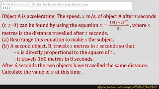 A Collection of Maths Problem Solving Questions 544 Algebra  Direct Proportion [upl. by Packer]