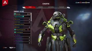 Apex Legends Caustic Necrosis Skin Showcase  Toxic Sith [upl. by Nodle]