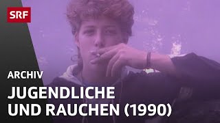 Jugendliche und Rauchen 1990  Tabakkonsum und Nikotinsucht  SRF Archiv [upl. by Aleinad]