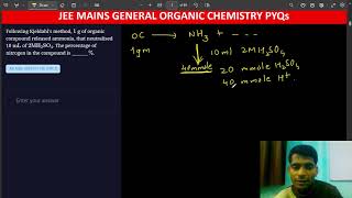 Following Kjeldahls method 1g organic compound released ammonia that neutralised 10 mL of 2MH2SO4 [upl. by Lowry]