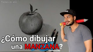 ¿Cómo dibujar una MANZANA a lápizcarboncillo ¡SUPER FÁCIL [upl. by Oirretna]