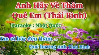 Karaoke Mời Em Về Thăm Quê Anh  Thái Bình  Xuân Hảo ft Nguyệt Anh [upl. by Baudoin]