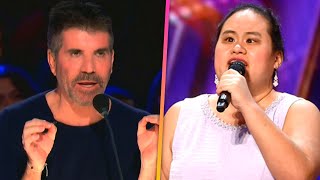 AGT Golden Buzzer Simon Cowell Praises Blind Autistic Singer [upl. by Annwahsal]