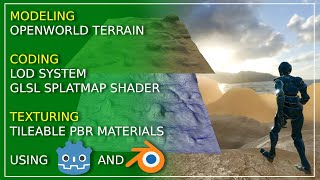 Modeling openworld terrain and coding LOD system and Splatmap shader using Godot and Blender [upl. by Emina]