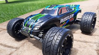 Traxxas Rustler 2wd Bandito Belted Street Tire Upgrade Duratrax Bandito 28 Balloon Test [upl. by Eidorb674]