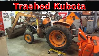 3 point hitch failed lets fix it abandoned Kubota pt 2 [upl. by Ydal]