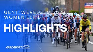 AMAZING SPRINT 📸  GentWevelgem 2024 Womens Race Highlights  Eurosport Cycling [upl. by Myrwyn]