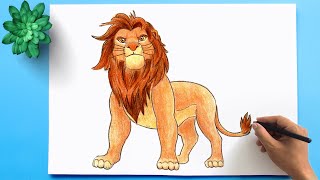 How to Draw a Lion Easy  Lion King Drawing Step by Step [upl. by Krystal]