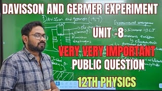 12th physics  Davisson and germer experiment  unit 8  public exam important 5marks [upl. by Nobell]