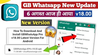 Gb Whatsapp new version v1800  gb whatsapp new update  gb whatsapp update today [upl. by Aztin968]